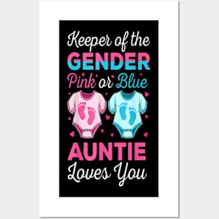 Keeper Of The Gender Auntie Loves You Baby Gender Reveal Posters and Art